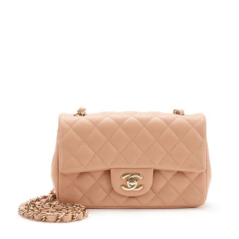 chanel lambskin quilted mini rectangular flap dark beige|chanel handbags.